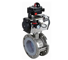 不銹鋼法蘭氣動(dòng)襯氟蝶閥 不銹鋼法蘭氣動(dòng)襯氟蝶閥